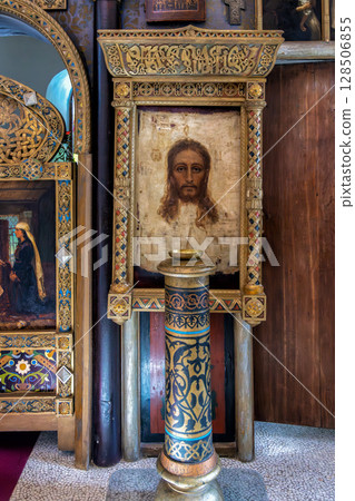 MOSCOW REGION, RUSSIA. Interior of Church of the Savior Not Made by Hands, Abramtsevo MOSCOW REGION, RUSSIA. Interior of Church of the Savior Not Made by Hands, Abramtsevo 128506855
