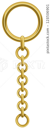 Vector illustration of a simple ring keychain with chain Vector illustration of a simple ring keychain with chain 128506901