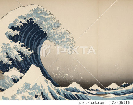 Waves of Ukiyo-e Images 128506916