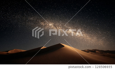 The vast desert starry sky gives the feeling of the infinite universe 128506935