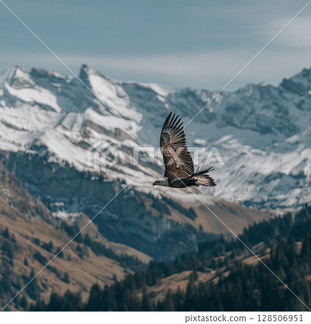 The king of birds of prey, soaring freely through the skies 128506951