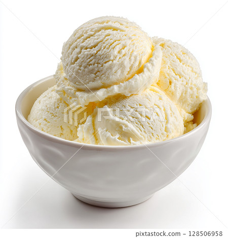 簡單卻奢華的香草冰淇淋拼盤 128506958