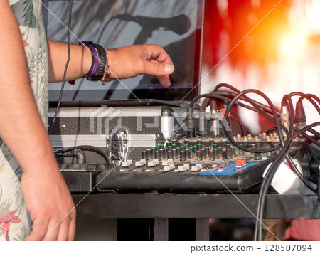 Tropical Beach Party DJ at Sunset Tropical Beach Party DJ at Sunset 128507094