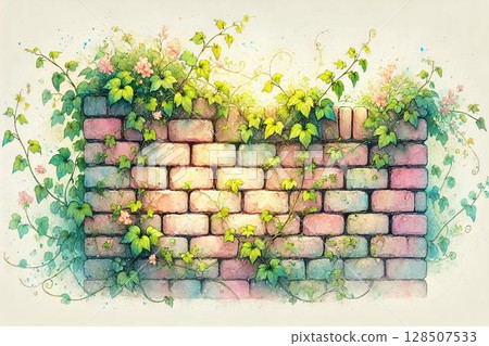 Vine and brick wall 128507533