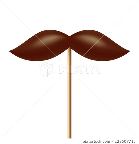 Vector 3d Realistic Brown Mustache Prop on Stick, Isolated. Simple Mustache for Party, Photo Booth, Masquerade, Costume, Funny Carnival, Cosplay, Hipster Style Vector 3d Realistic Brown Mustache Prop on Stick, Isolated. Simple Mustache for Party, Photo Booth, Masquerade, Costume, Funny Carnival, Cosplay, Hipster Style 128507715
