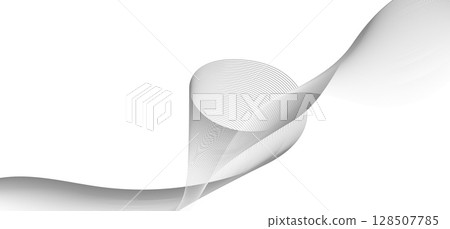 Abstract wave lines background, graphic thin curves design element, flow backdrop. 128507785