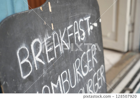 Breakfast Special Sign at a Charming Caf 128507920