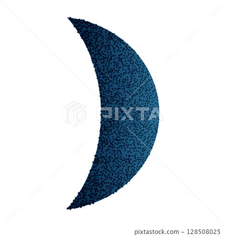 Lunar moon phases with crescent, full, and half shapes, abstract night sky design, waning eclipse line art for calendar or logo. Flat vector illustration isolated on white background. 128508025