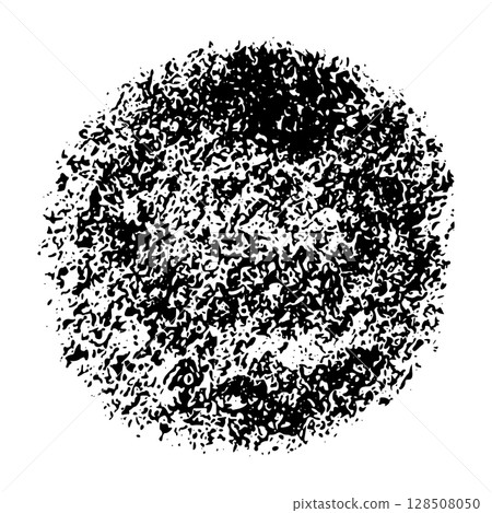Hand-scribbled crayon circles with pastel texture. Paint oval shapes and wax pencil strokes. Flat vector illustration isolated on white background. 128508050