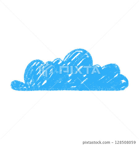 Pastel crayon clouds with chalky texture. Kid-friendly sky elements. Flat vector illustration isolated on white background. Pastel crayon clouds with chalky texture. Kid-friendly sky elements. Flat vector illustration isolated on white background. 128508059
