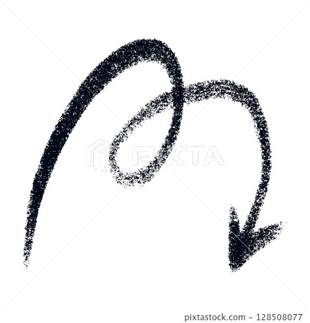 Doodle emphasis arrow icon. Design quirky twist zigzag line, spring coil, curve wave. Vector 128508077