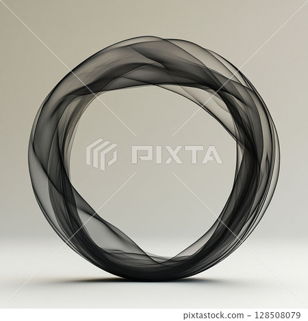 Abstract black smoky ring shape on a light background. Generative AI Abstract black smoky ring shape on a light background. Generative AI 128508079