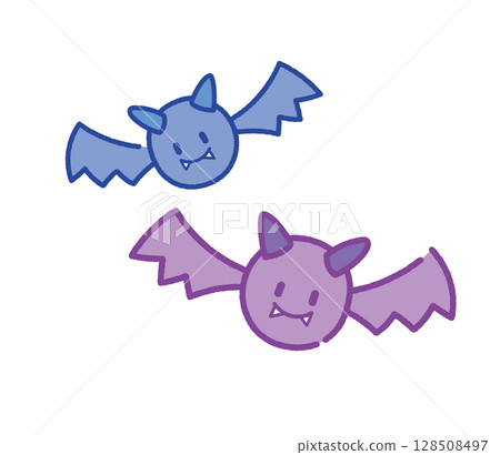 Cute bat illustration (Halloween material) Cute bat illustration (Halloween material) 128508497