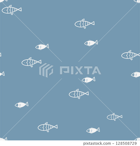 scandi pattern with sea and fish scandi pattern with sea and fish 128508729
