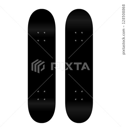 Skateboard deck shape, black graphic illustration Skateboard deck shape, black graphic illustration 128508868