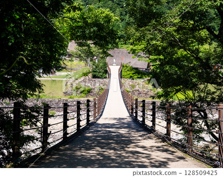 [Shirakawa-go] Walking around the Gassho-style village in summer 128509425