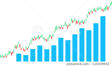 Stock market illustration on isolated background, flat vector illustration 128509642