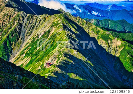Kitadake Sanso, seen from Kitadake in the Southern Alps Kitadake Sanso, seen from Kitadake in the Southern Alps 128509846
