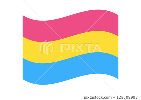 Illustration of Waving Pansexual LGBT Flag 128509998