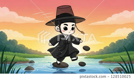 cartoon, hanbok, korean 128510025