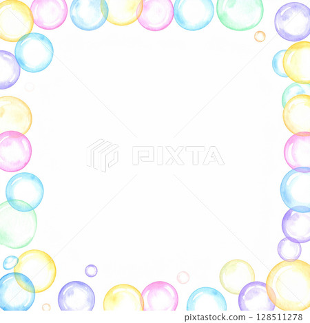 七彩肥皂泡水彩風格 128511278