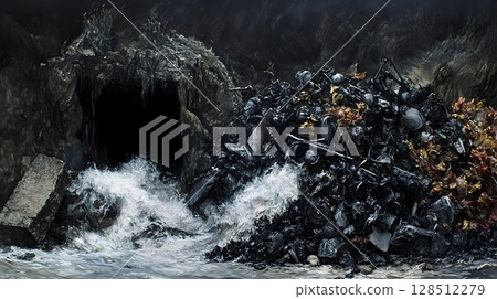 Dark abstract textured background digital design 128512279