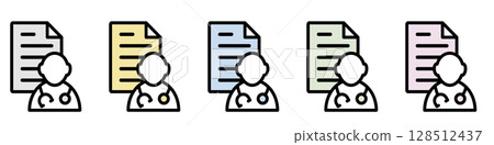Illustration icon material set: Doctor mark document file 201 Illustration icon material set: Doctor mark document file 201 128512437