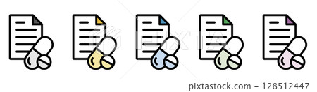 Illustration icon material set: Drug mark document file 211 Illustration icon material set: Drug mark document file 211 128512447