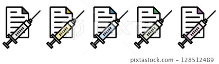 插圖圖示素材集：注射器標記文件檔253 128512489