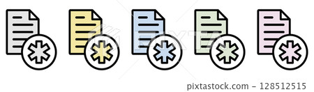 Illustration icon material set: Medical mark document file 279 Illustration icon material set: Medical mark document file 279 128512515
