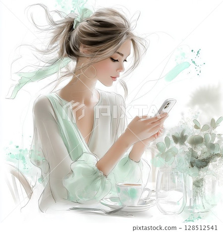 安靜的午後 ～沉迷於智慧型手機的自然少女～ 128512541