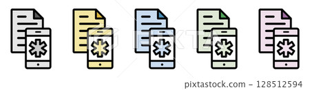 Illustration icon material set: Medical mark document file 284 Illustration icon material set: Medical mark document file 284 128512594