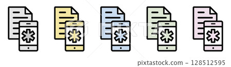 Illustration icon material set: Medical mark document file 285 Illustration icon material set: Medical mark document file 285 128512595