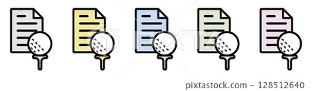 Illustration icon material set: Golf mark document file 330 128512640
