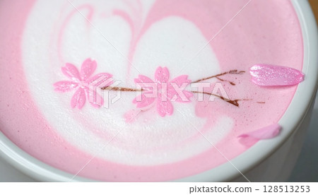 Cherry blossom spring latte Cherry blossom spring latte 128513253