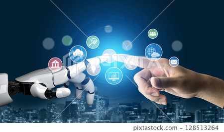 AI-Assisted Visualization of Business Icon Ecosystem Vouch 128513264