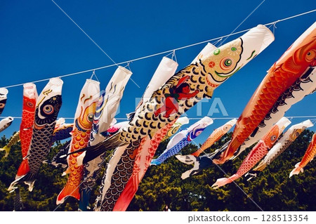 Carp streamer swimming in the blue sky 2 Carp streamer swimming in the blue sky 2 128513354
