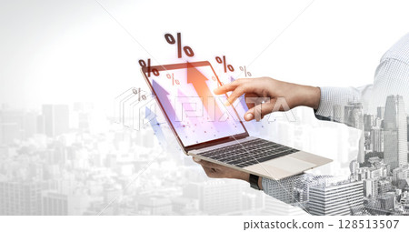 Rising interest rate and financial growth trend Vouch 128513507