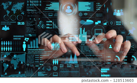 Global Connection Network and Digital Data Integration Thunk 128513603