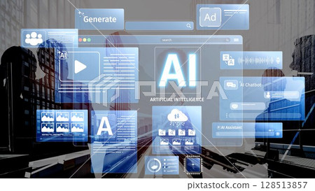 AI Brain Processing Data with Generative Artificial Intelligence Concept Muxer 128513857