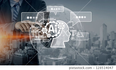AI Brain Processing Data with Generative Artificial Intelligence Concept Muxer AI Brain Processing Data with Generative Artificial Intelligence Concept Muxer 128514047