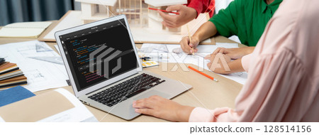 Software development programming on computer screen for brisk application 128514156