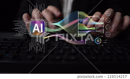 AI Brain Processing Data with Generative Artificial Intelligence Concept Muxer AI Brain Processing Data with Generative Artificial Intelligence Concept Muxer 128514257