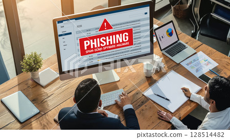 Cyber security software show alert of cyber attack for protection brisk 128514482