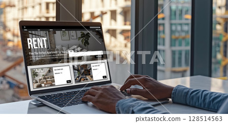 Online Real Estate Rental Search brisk On Computer 128514563