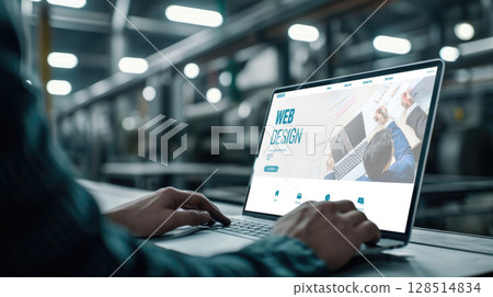 Website design software provide brisk template for online retail business 128514834