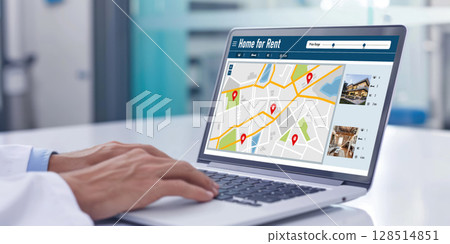 Online Real Estate Rental Search brisk On Computer 128514851