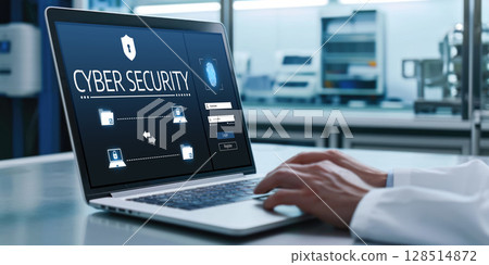 Cyber security system on computer screen protect private information brisk 128514872