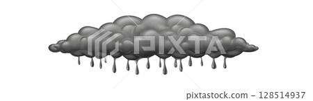 AI-generated rain from a dark cloud, created with AI, PNG 128514937