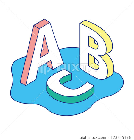 Pop ABC | Isometric illustration of learning the alphabet 128515156